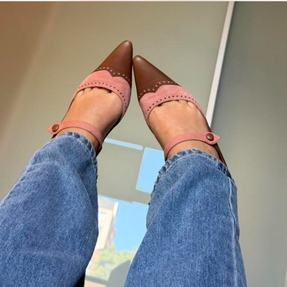 Manolo Blahnik Pink and Brown Women's Shoes - Picture 5 of 6